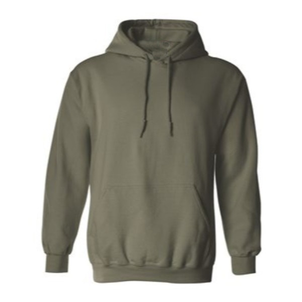 military green hooded pullover